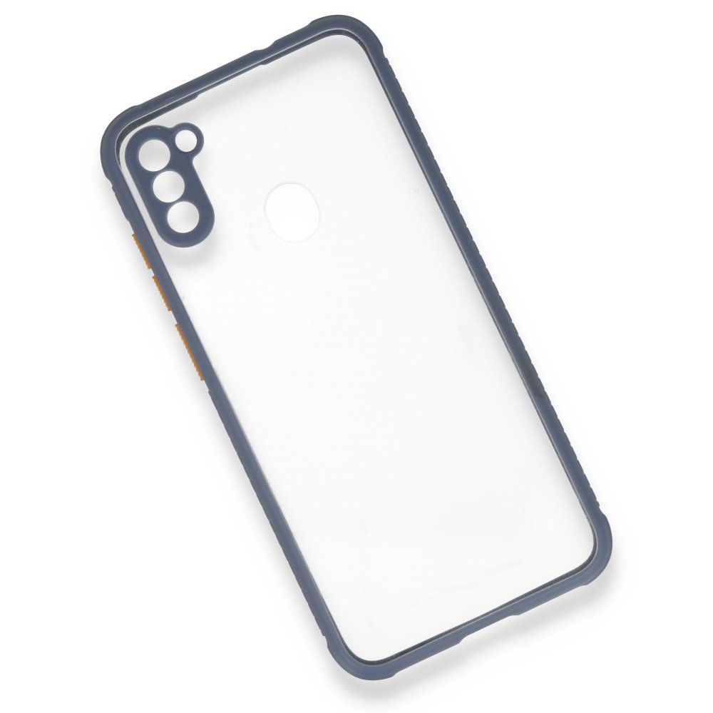  Samsung Galaxy A11 Kılıf Miami Şeffaf Silikon - Gri