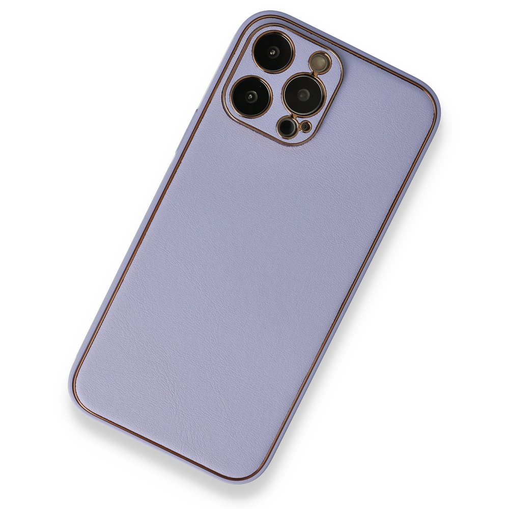 iPhone 13 Pro Max Kılıf Coco Deri Silikon Kapak - Açık Lila iPhone 13 Pro Max Kılıf Coco Deri Silikon Kapak - Açık Lila