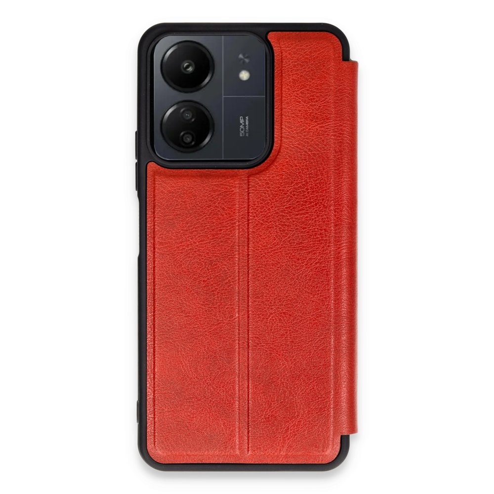  Xiaomi Poco C65 Kılıf Flip Cover - Kırmızı