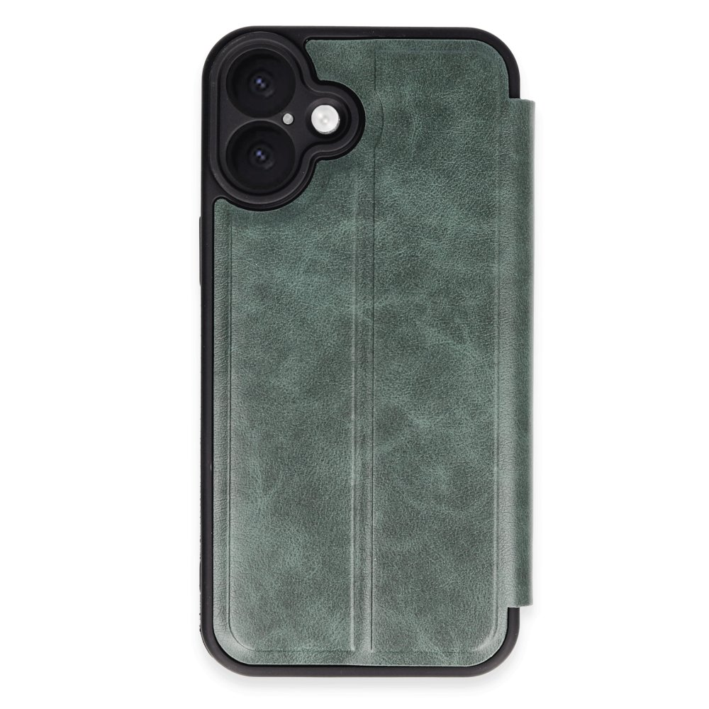 iPhone 16 Kılıf Flip Cover - Koyu Yeşil  iPhone 16 Kılıf Flip Cover - Koyu Yeşil