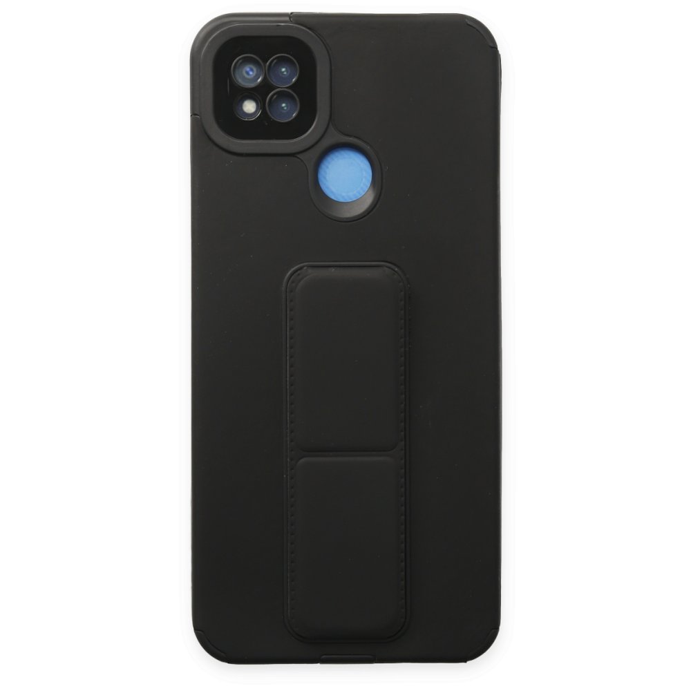 Redmi 9C Kılıf Mega Standlı Silikon - Siyah