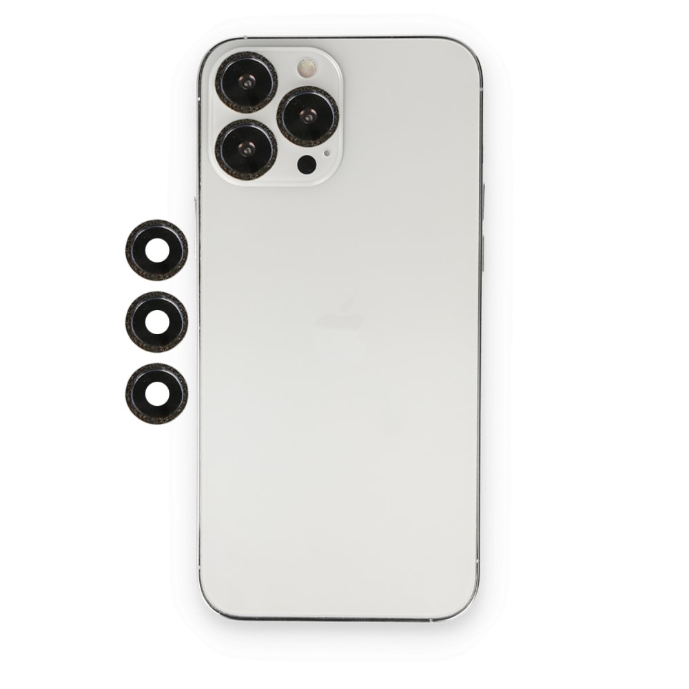  iPhone 12 Pro Shine Kamera Lens - Siyah