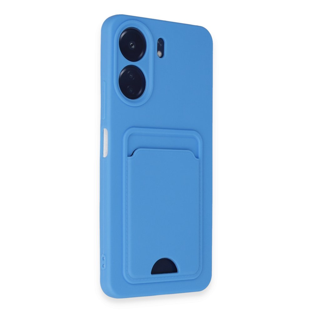  Xiaomi Poco C65 Kılıf Kelvin Kartvizitli Silikon - Mavi