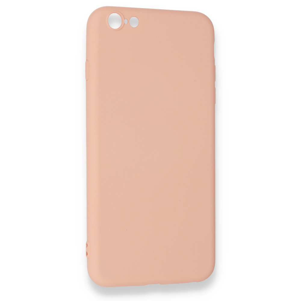 iPhone 6 Plus Kılıf Nano içi Kadife Silikon - Pudra iPhone 6 Plus Kılıf Nano içi Kadife Silikon - Pudra