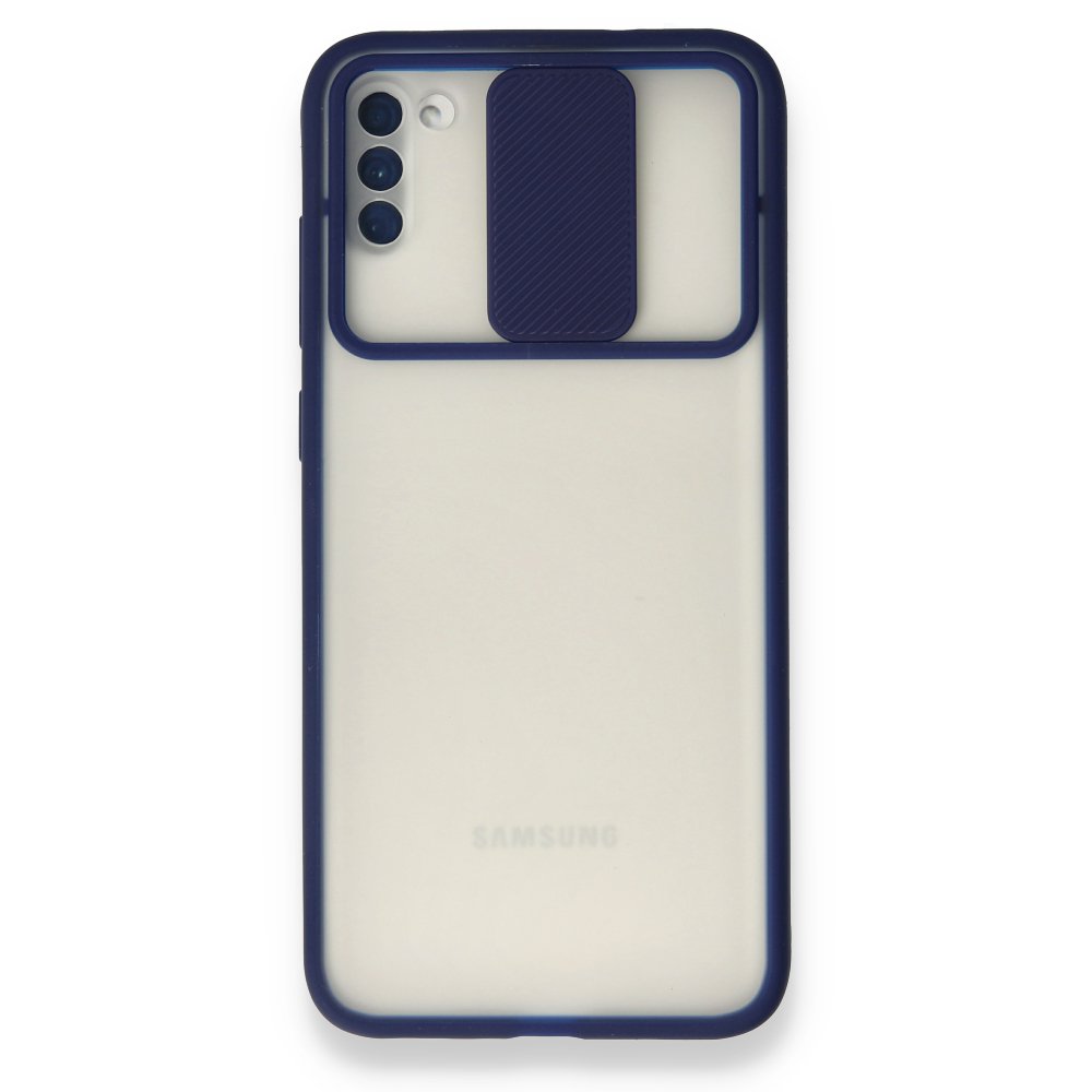  Samsung Galaxy A11 Kılıf Palm Buzlu Kamera Sürgülü Silikon - Lacivert