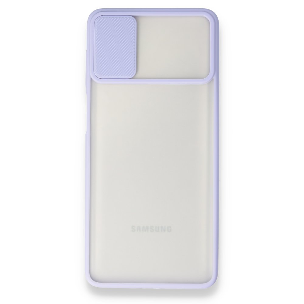  Samsung Galaxy M51 Kılıf Palm Buzlu Kamera Sürgülü Silikon - Lila