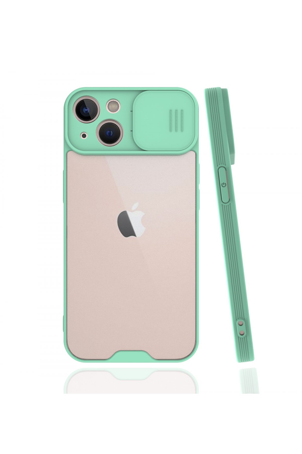  iPhone 13 Kılıf Platin Kamera Koruma Silikon - Açık Yeşil