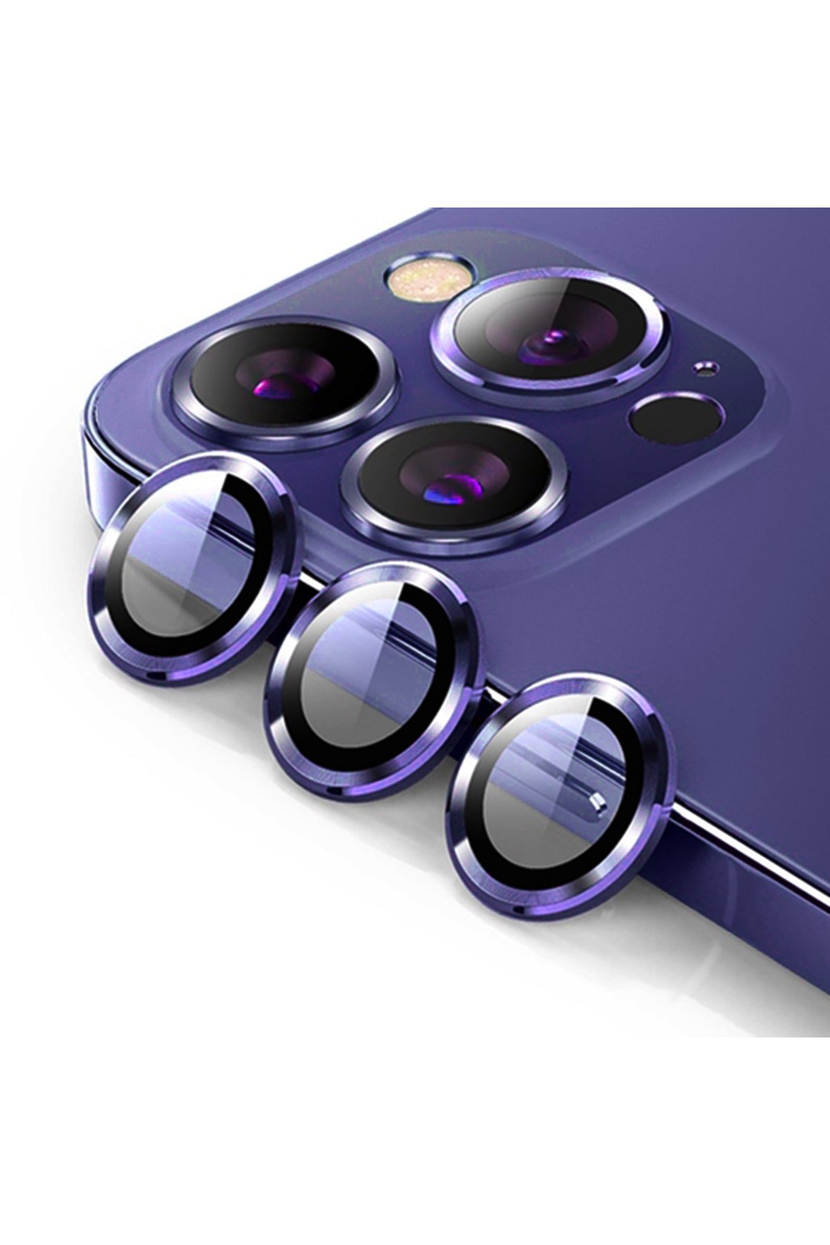 iPhone 14 Pro Max Bind Metal Kamera Lens - Derin Mor iPhone 14 Pro Max Bind Metal Kamera Lens - Derin Mor