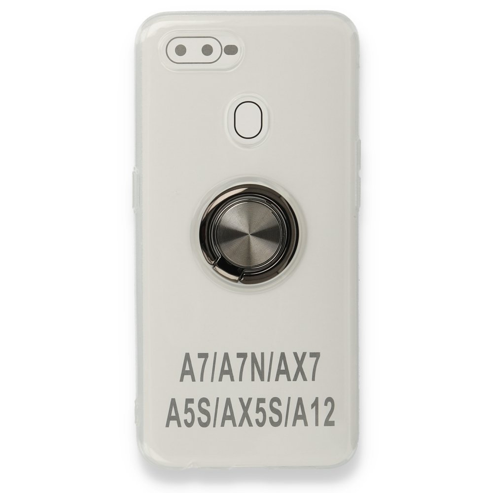  Oppo A12 Kılıf Gros Yüzüklü Silikon - Siyah