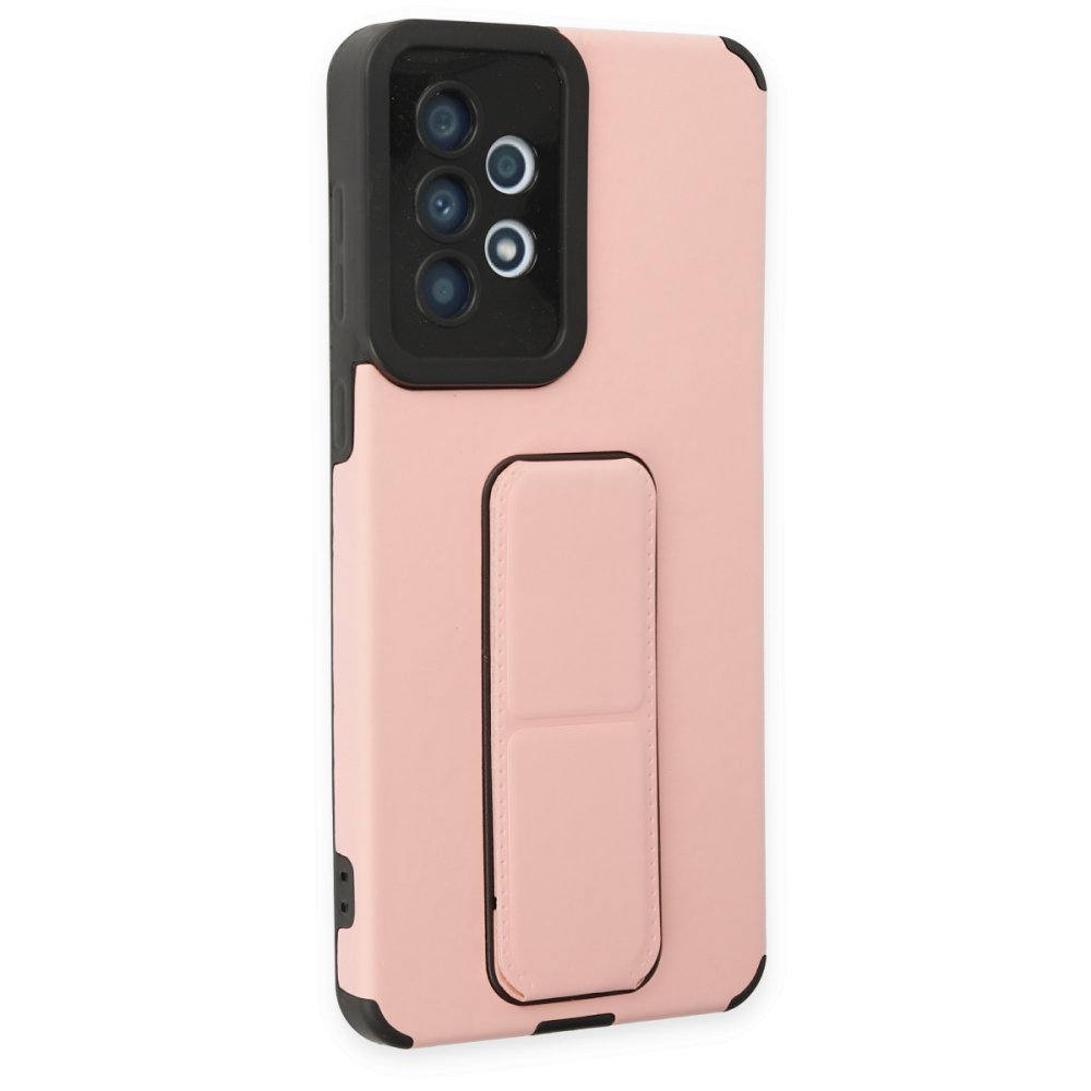  Samsung Galaxy A33 5G Kılıf Mega Standlı Silikon - Pudra