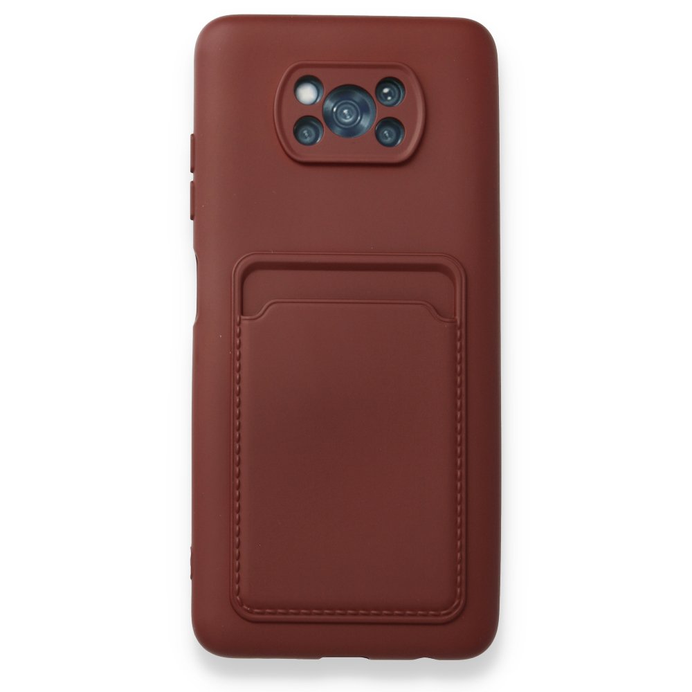  Xiaomi Pocophone X3 Pro Kılıf Kelvin Kartvizitli Silikon - Bordo