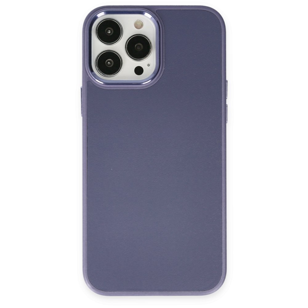 iPhone 13 Pro Kılıf Asya Deri Silikon - Mor  iPhone 13 Pro Kılıf Asya Deri Silikon - Mor