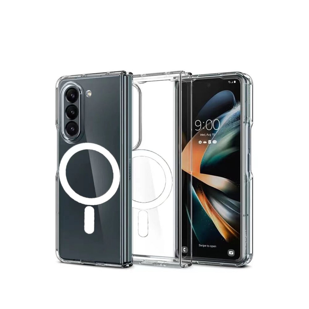  Samsung Galaxy Z Fold 5 Kılıf Magneticsafe Şeffaf Silikon - Şeffaf