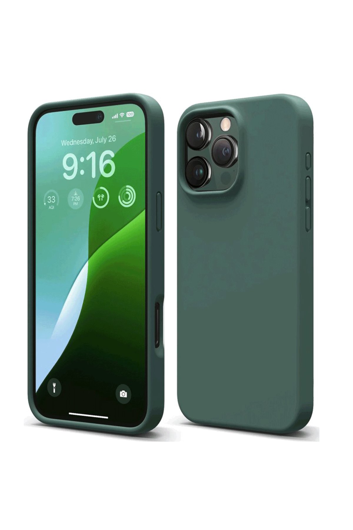 iPhone 16 Pro Max Kılıf First Silikon - Koyu Yeşil  iPhone 16 Pro Max Kılıf First Silikon - Koyu Yeşil