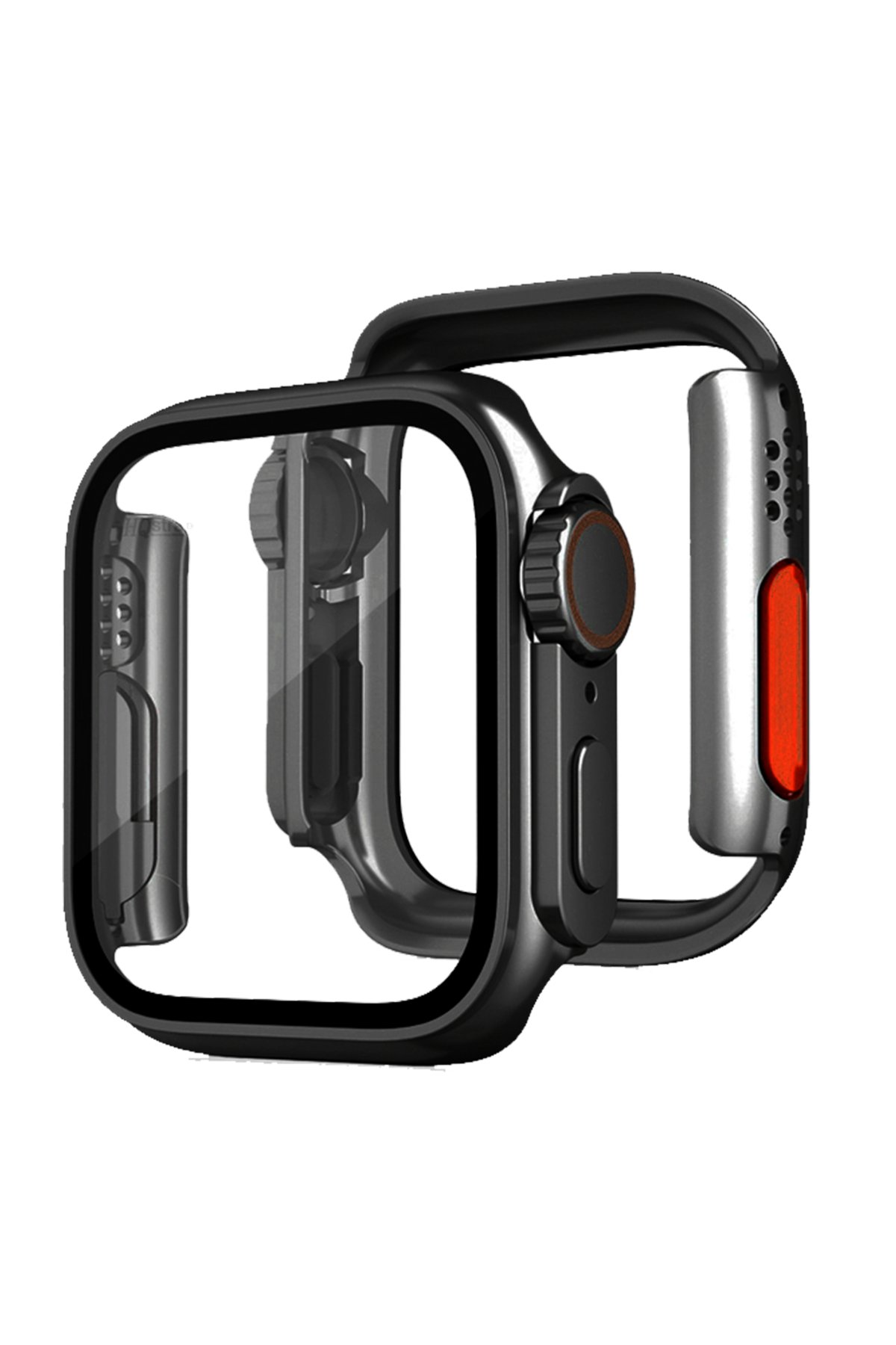  Apple Watch 41mm Watch 49mm Kasa Dönüştürücü ve Ekran Koruyucu - Siyah