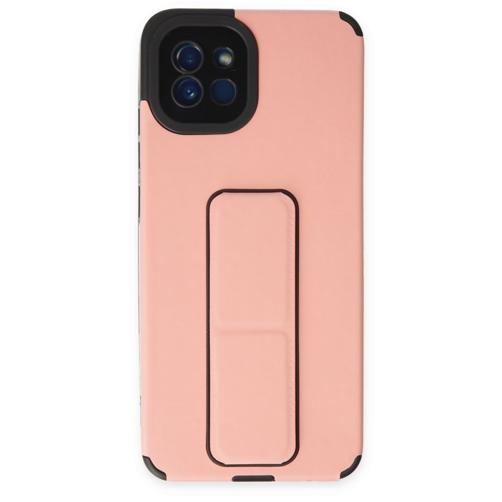  Samsung Galaxy A03 Kılıf Mega Standlı Silikon - Pudra