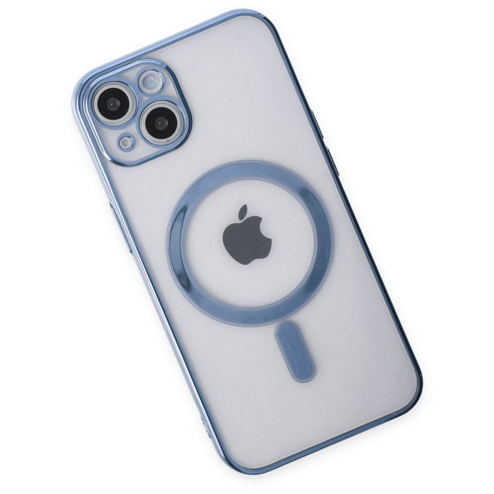  iPhone 14 Plus Kılıf Magneticsafe Lazer Silikon - Sierra Blue