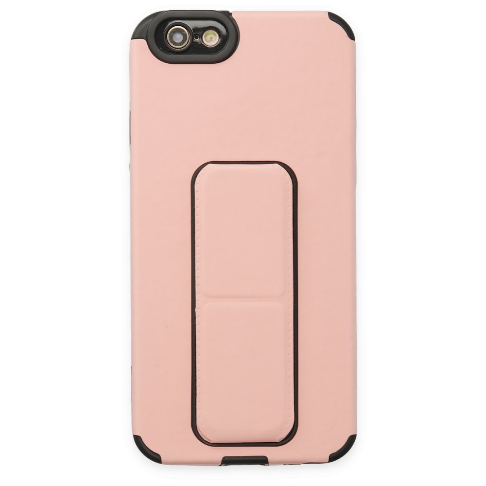  iPhone 6 Kılıf Mega Standlı Silikon - Pudra