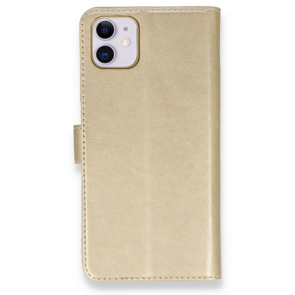  iPhone 12 Mini Kılıf Trend S Plus Kapaklı Kılıf - Gold