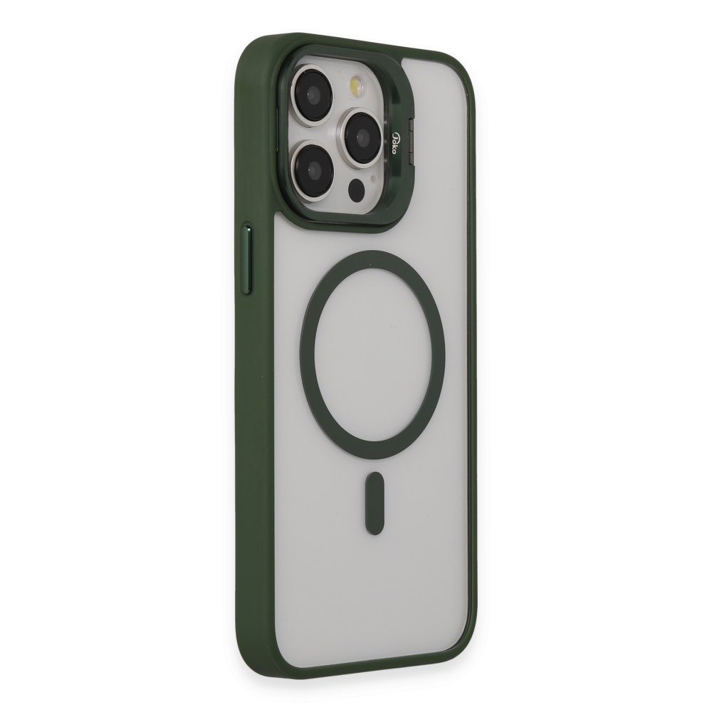 Joko iPhone 14 Pro Kılıf Roblox Lens Magsafe Standlı Kapak - Koyu Yeşil