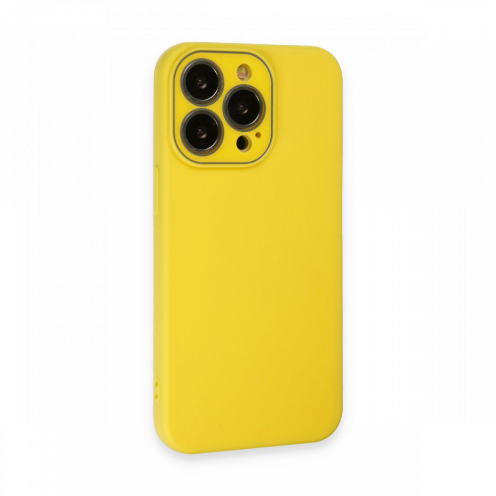 iPhone 13 Pro Kılıf Lansman Glass Kapak - Sarı iPhone 13 Pro Kılıf Lansman Glass Kapak - Sarı