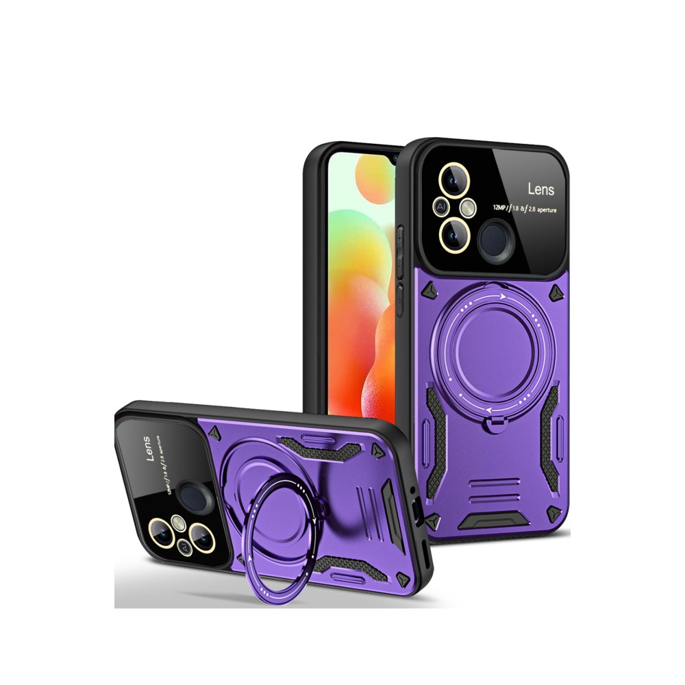 Redmi 12C Kılıf Joy Lens Standlı Kapak - Mor