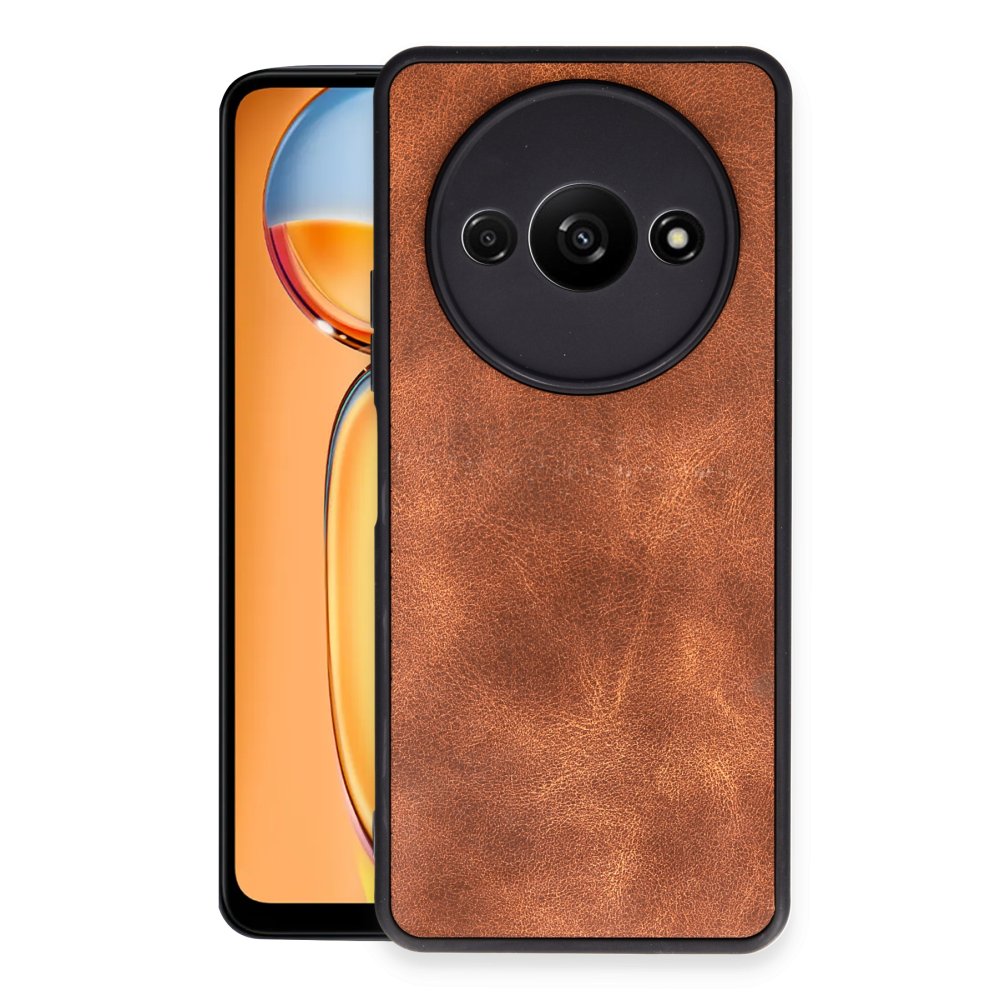 Redmi A3 4G Kılıf Aras Deri Kapak - Taba