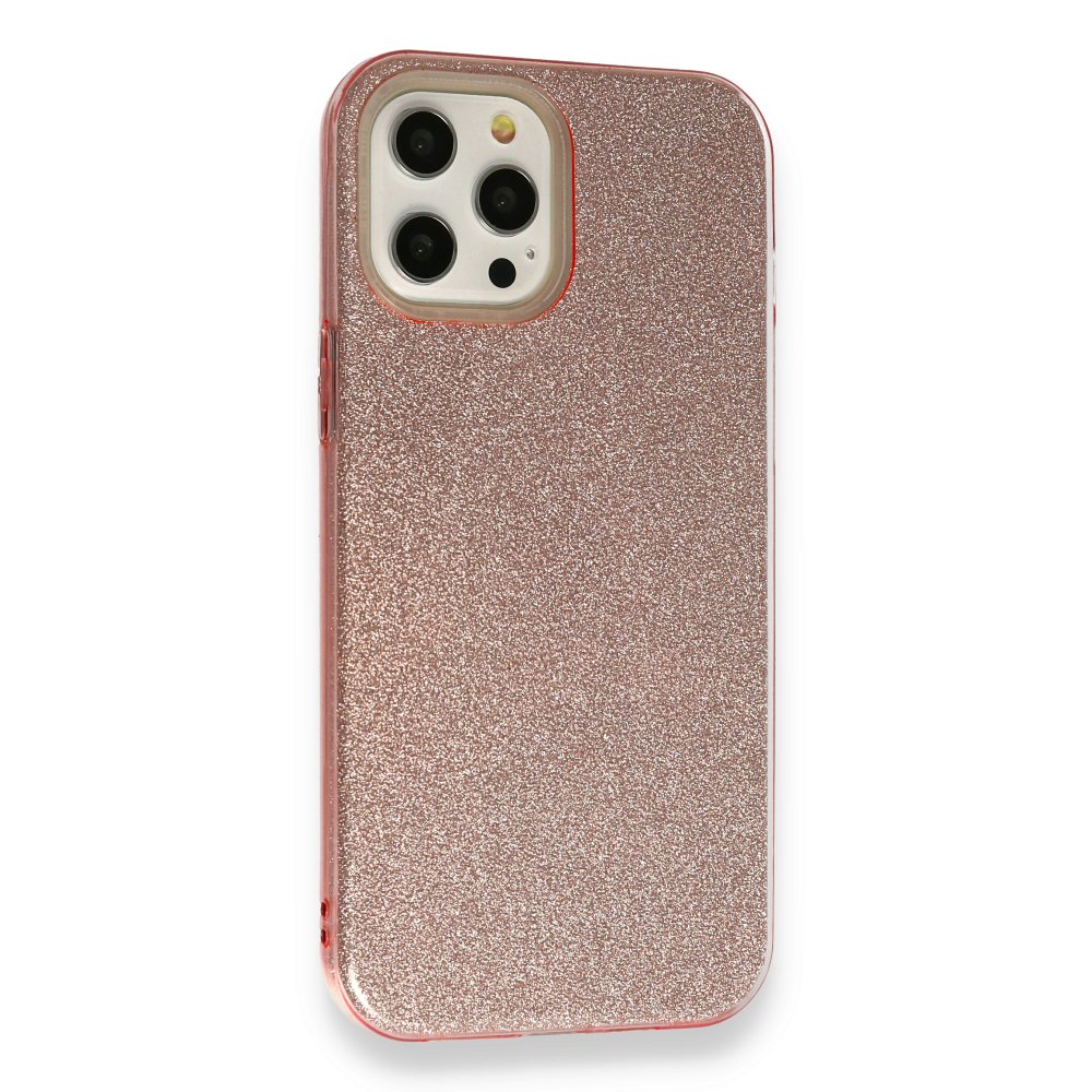 iPhone 12 Pro Kılıf Simli Katmanlı Silikon - Rose iPhone 12 Pro Kılıf Simli Katmanlı Silikon - Rose
