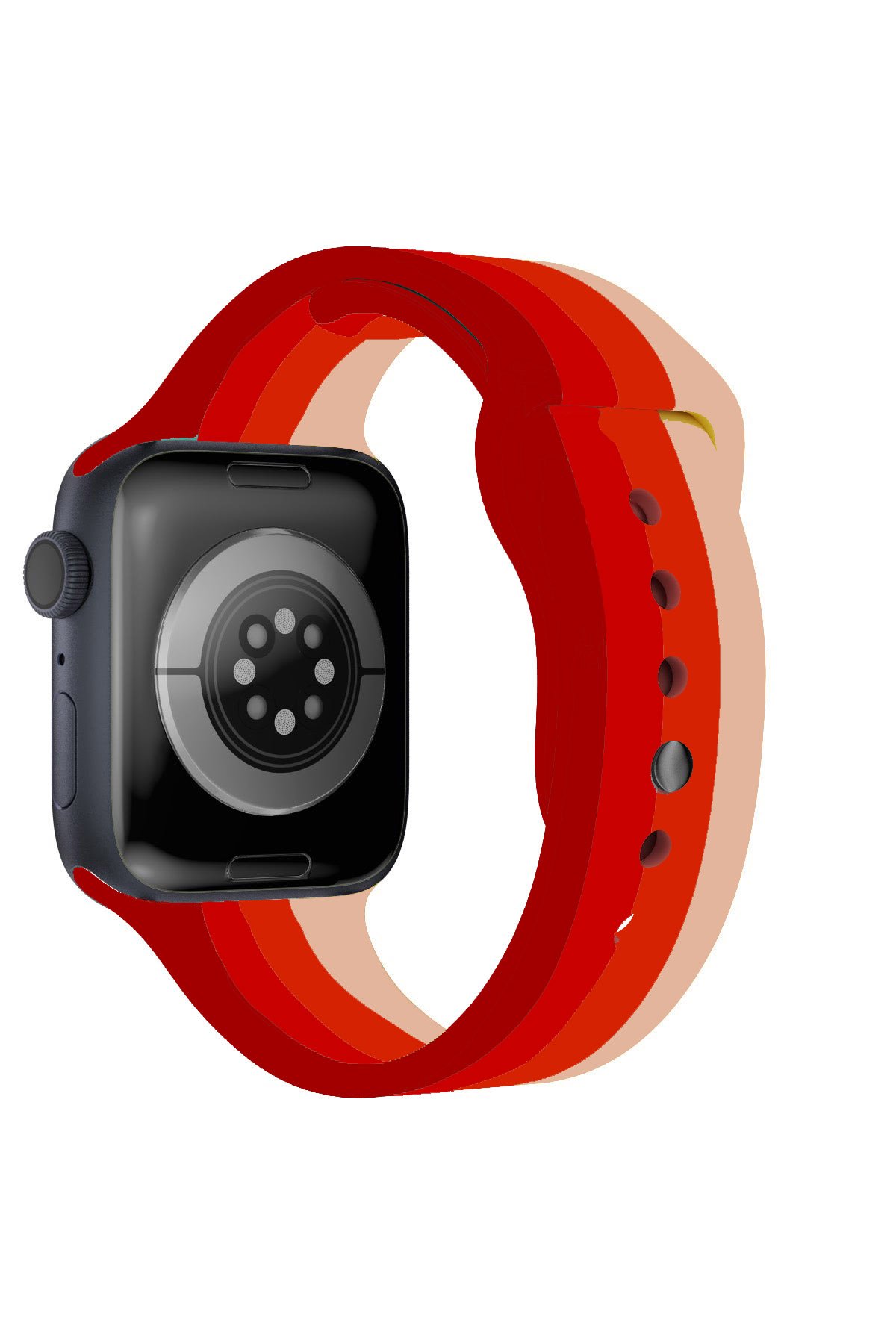 Apple Watch 41mm Gökkuşağı Org Kordon - Bordo-Krem Apple Watch 41mm Gökkuşağı Org Kordon - Bordo-Krem