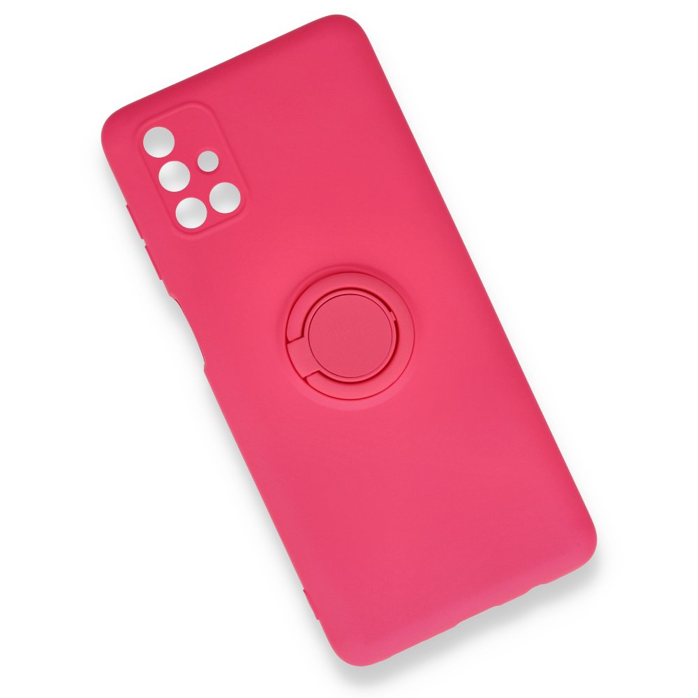  Samsung Galaxy M51 Kılıf Viktor Yüzüklü Silikon - Pembe