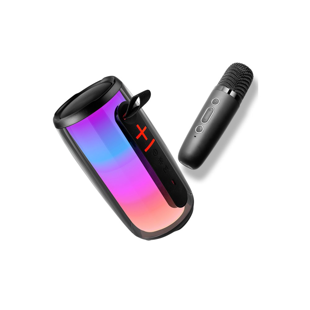  Pluse 6 Mikrofonlu RGB Kablosuz Hoparlör - Siyah