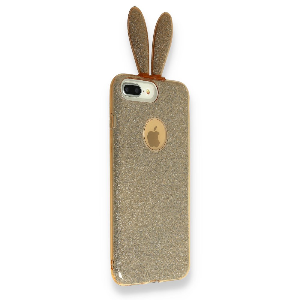 Samsung Galaxy S10 Kılıf Rabbit Simli Silikon - Gold Samsung Galaxy S10 Kılıf Rabbit Simli Silikon - Gold