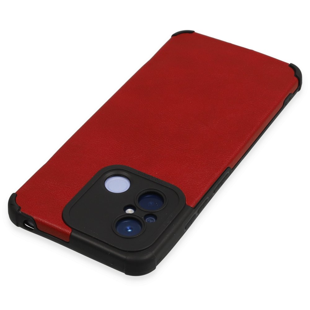 Redmi 12C Kılıf Loop Deri Silikon - Kırmızı