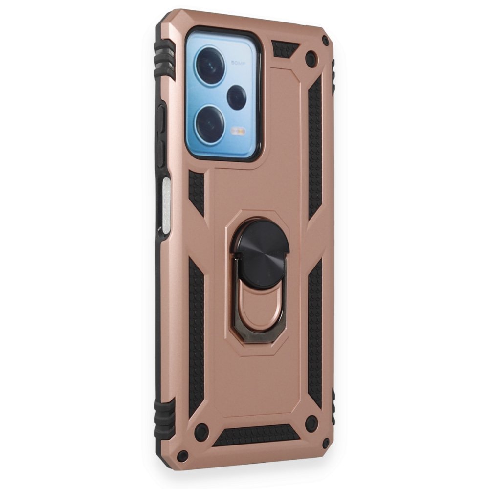 Redmi Note 12 Pro 5G Kılıf Sofya Yüzüklü Silikon Kapak - Rose