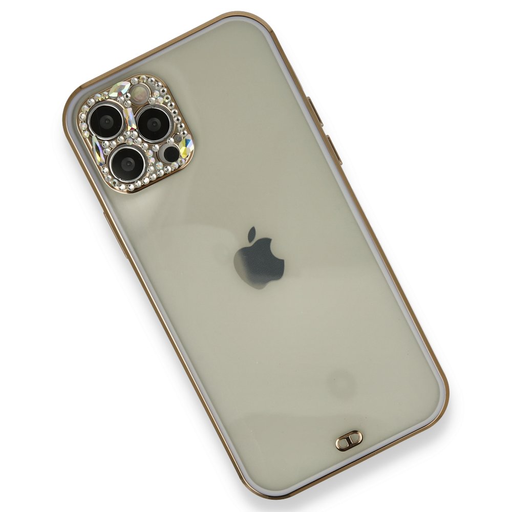 iPhone 12 Pro Kılıf Liva Taşlı Silikon - Mor iPhone 12 Pro Kılıf Liva Taşlı Silikon - Mor