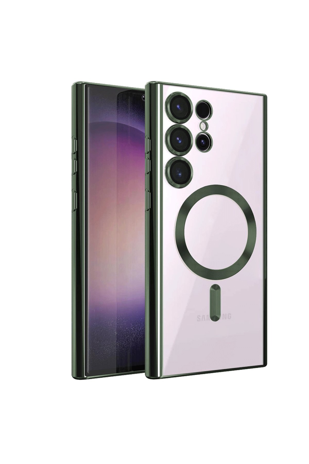 Samsung Galaxy S24 Ultra Kılıf Kross Magneticsafe Kapak - Koyu Yeşil Samsung Galaxy S24 Ultra Kılıf Kross Magneticsafe Kapak - Koyu Yeşil