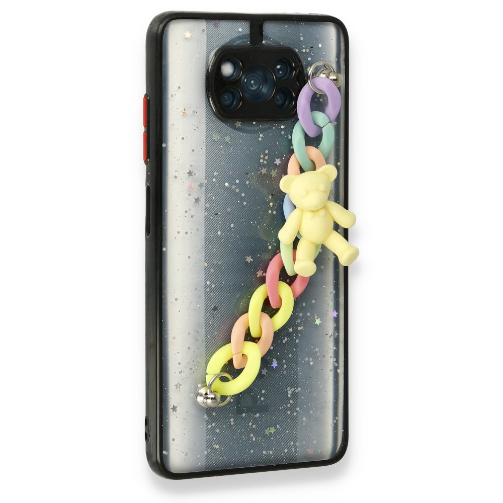 Xiaomi Pocophone X3 Kılıf Ayıcıklı Silikon - Siyah Xiaomi Pocophone X3 Kılıf Ayıcıklı Silikon - Siyah