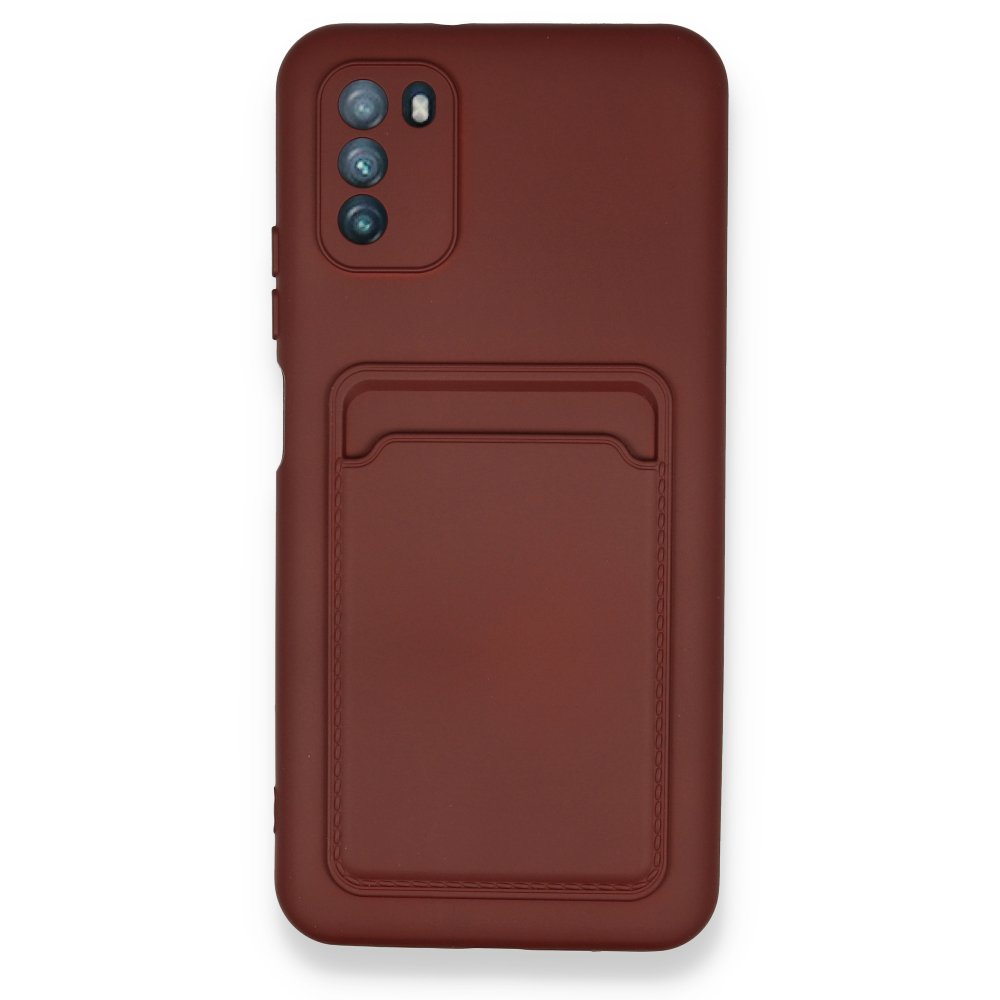  Xiaomi Pocophone M3 Kılıf Kelvin Kartvizitli Silikon - Bordo