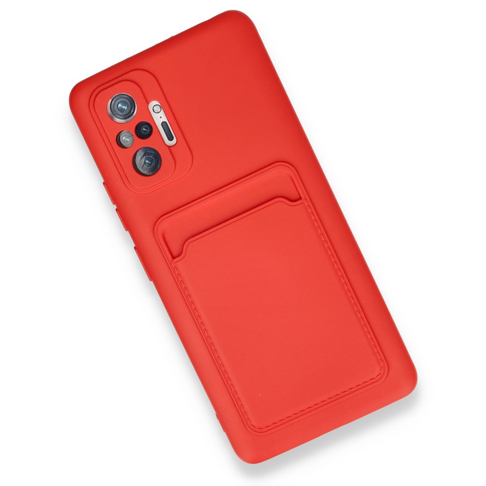 Redmi Note 10 Pro Kılıf Kelvin Kartvizitli Silikon - Kırmızı