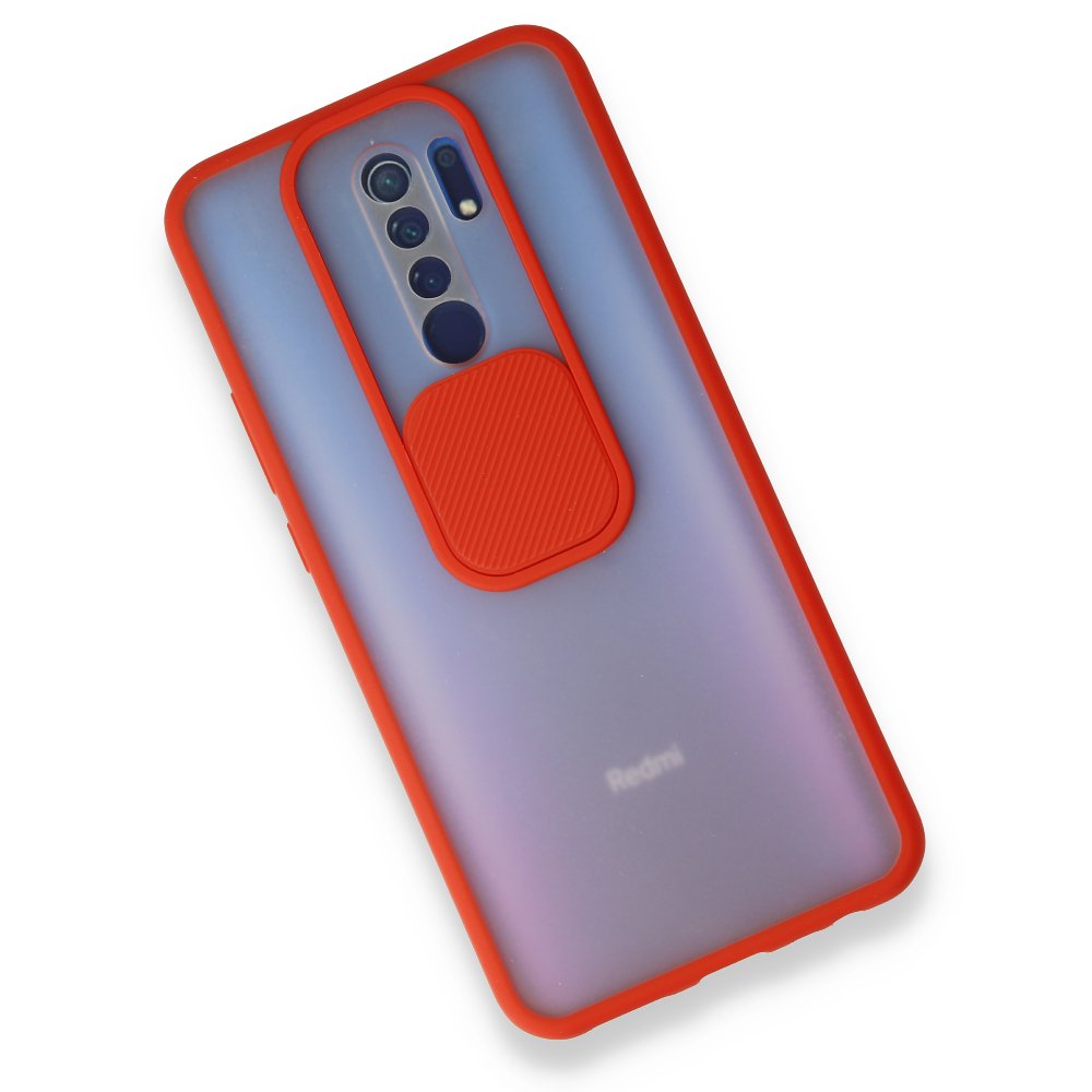 Redmi 9 Kılıf Palm Buzlu Kamera Sürgülü Silikon - Kırmızı Redmi 9 Kılıf Palm Buzlu Kamera Sürgülü Silikon - Kırmızı