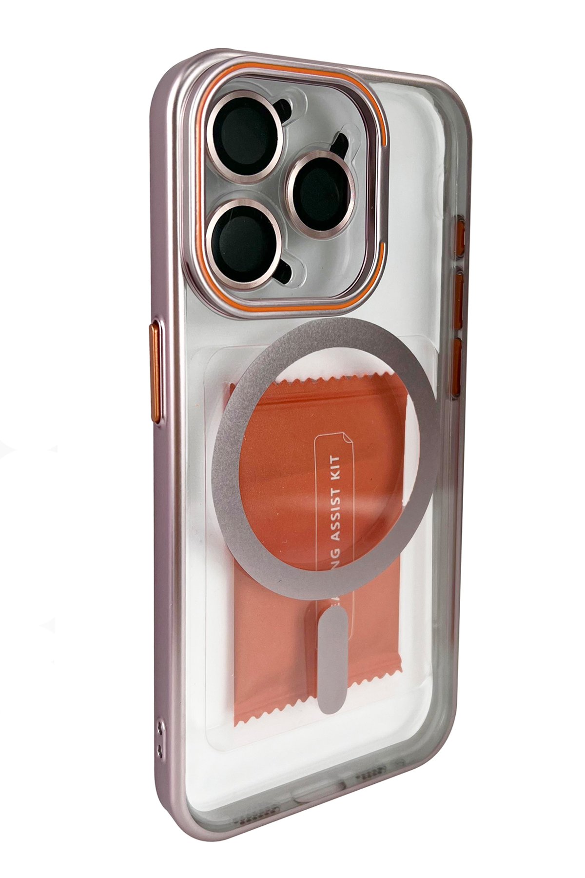 Joko iPhone 15 Pro Max Crown Lens Standlı Magsafe Kapak - Pembe