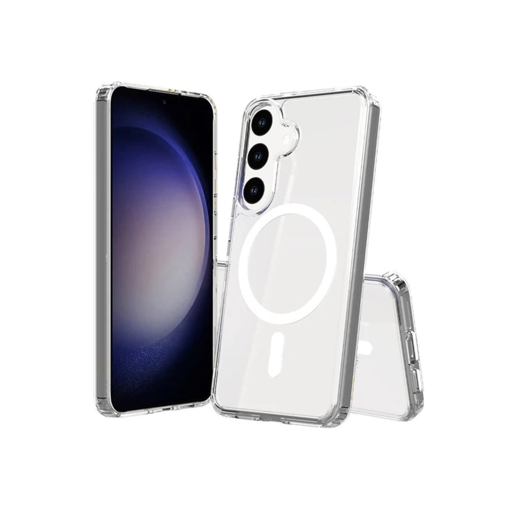  Samsung Galaxy S24 Kılıf Magneticsafe Şeffaf Silikon - Şeffaf