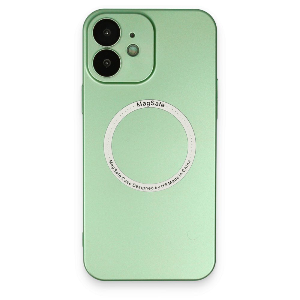 iPhone 12 Kılıf Jack Magneticsafe Lens Silikon - Yeşil