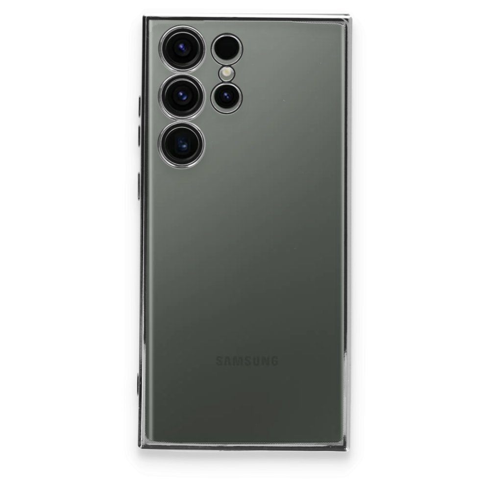  Samsung Galaxy S24 Ultra Kılıf Razer Lensli Silikon - Gümüş