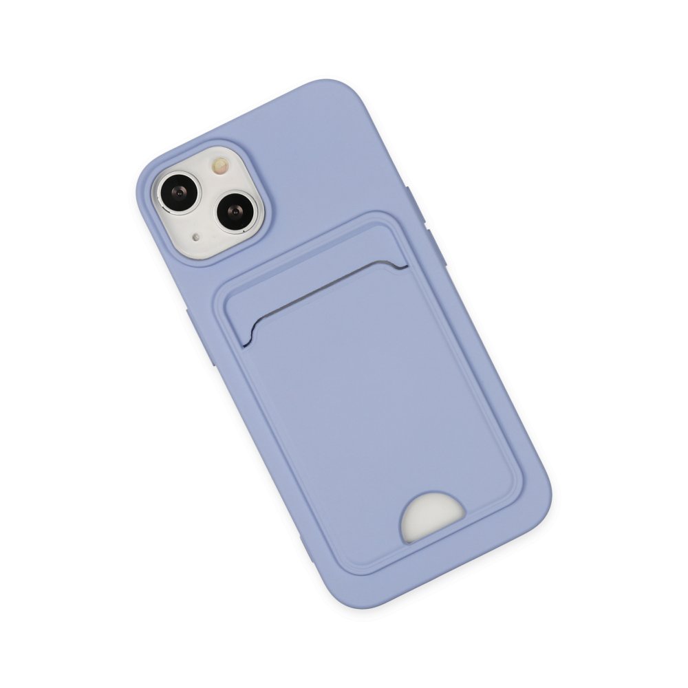  iPhone 14 Plus Kılıf Kelvin Kartvizitli Silikon - Lila