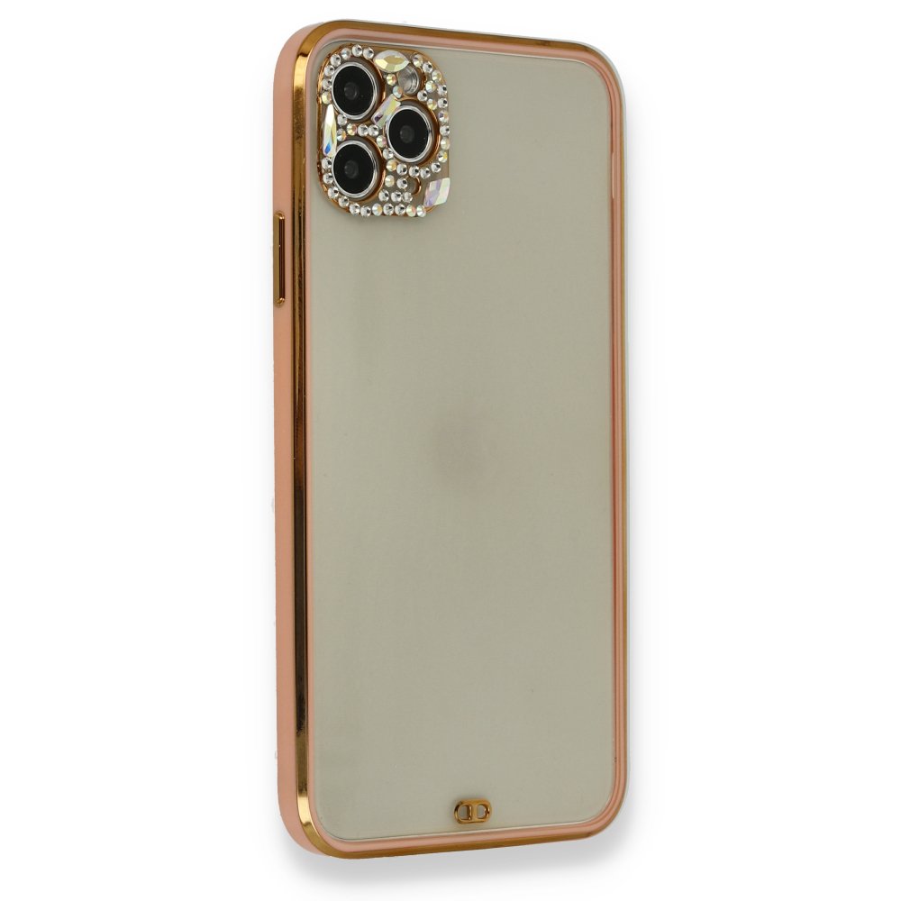  iPhone 11 Pro Kılıf Liva Taşlı Silikon - Pembe