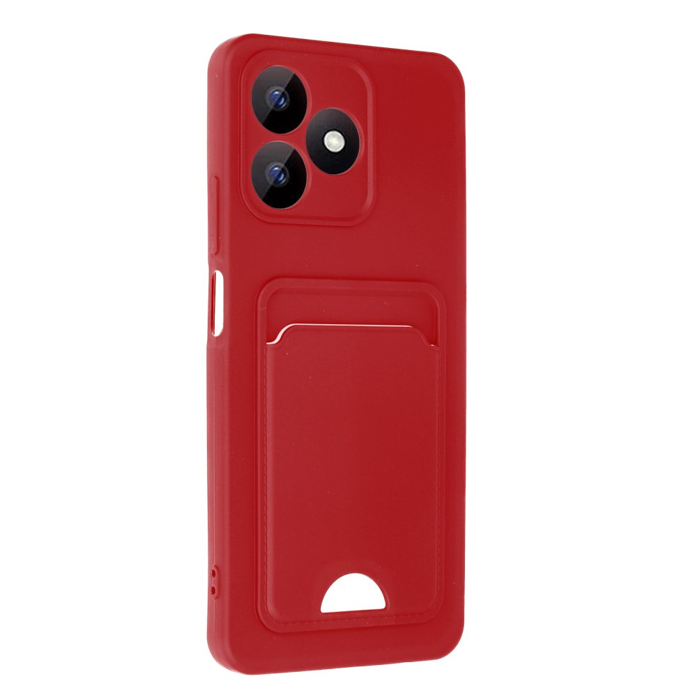  Realme Note 50 4G Kılıf Kelvin Kartvizitli Silikon - Kırmızı