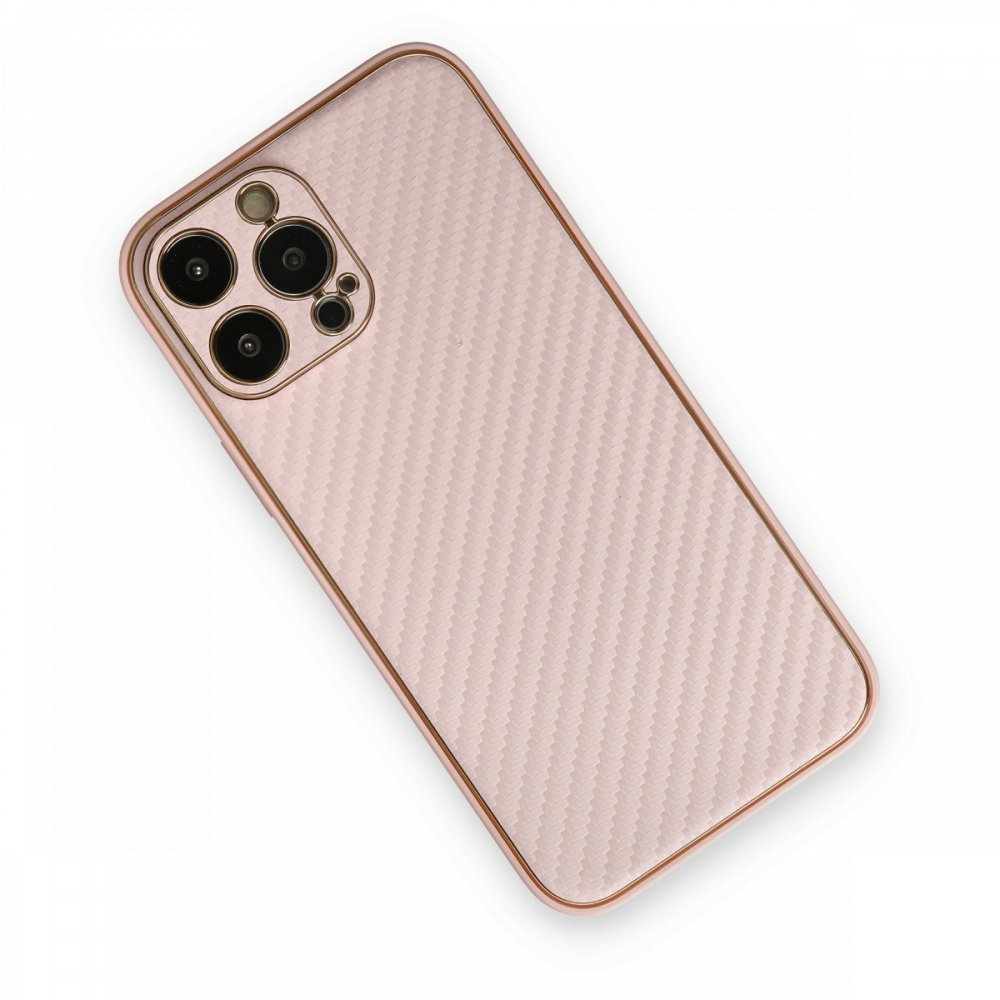 iPhone 13 Pro Kılıf Coco Karbon Silikon - Pembe iPhone 13 Pro Kılıf Coco Karbon Silikon - Pembe