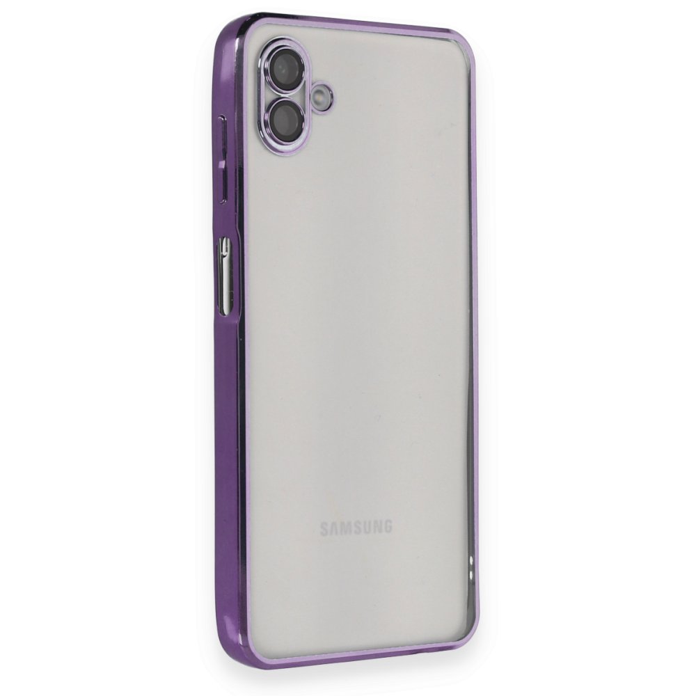  Samsung Galaxy A04 Kılıf Razer Lensli Silikon - Mor