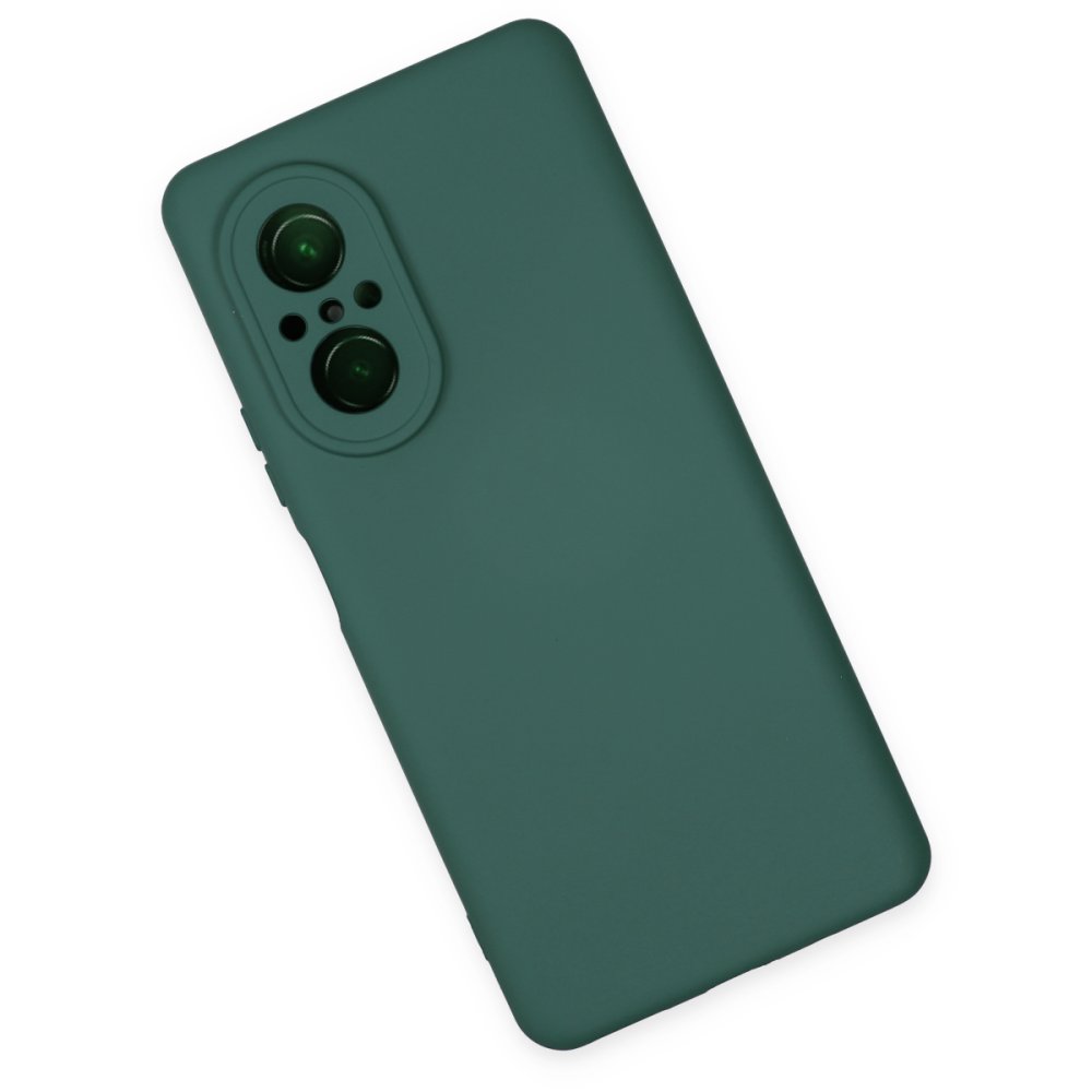  Huawei Nova 9 SE Kılıf Nano içi Kadife Silikon - Koyu Yeşil